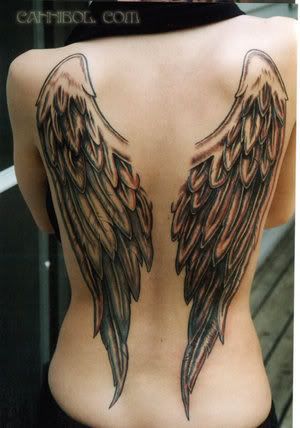 angel wings back tattoo. Angel Wings Back Tattoo.