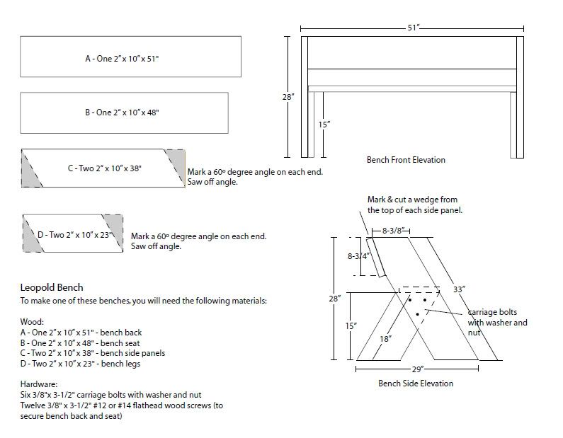 Aldo Leopold Bench Plans