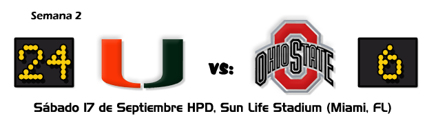 MIAMI HURRICANES vs. OHIO STATE BUCKEYES Week1