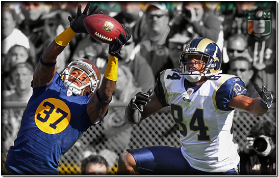 Sam Shield intercepta la bola frente a Danario Alexander