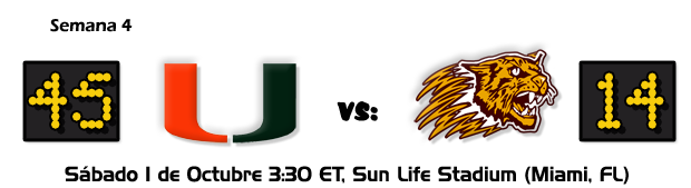 MIAMI HURRICANES vs. BETHUNE COOKMAN Week1