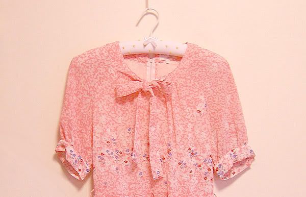 70s vtg pink floral dress
