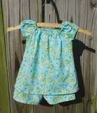 "Apple of My Eye!" girl's peasant top and shorts set size 24 mos/ 2T
