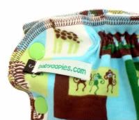 Inspired by Green<P>~Mint Chocolate Zoo~<P>Small Side-Snap Diaper