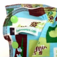 Inspired by Green<P>~Mint Chocolate Zoo~<P>Medium Side-Snap Diaper
