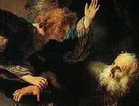 Detail from 'Sacrifice of Isaac,' an oil on canvas by Rembrandt Harmenszoon van Rijn, c. 1635