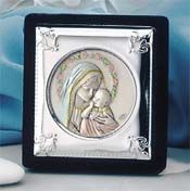 Virgin and Child sterling silver easel plaque Virgin and Child sterling silver easel plaque