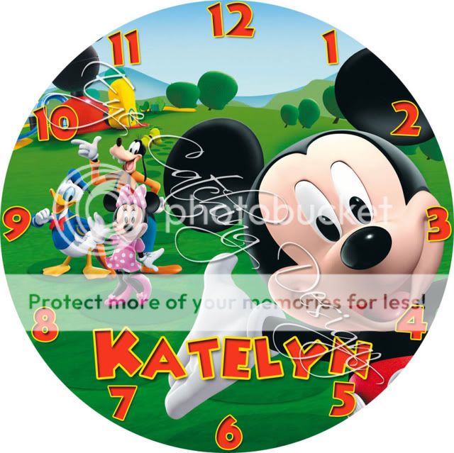 Mickey Minnie Mouse Clubhouse Personalized Wall Clock Decor  
