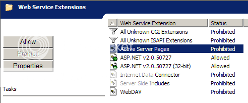 go to iis web server extensions